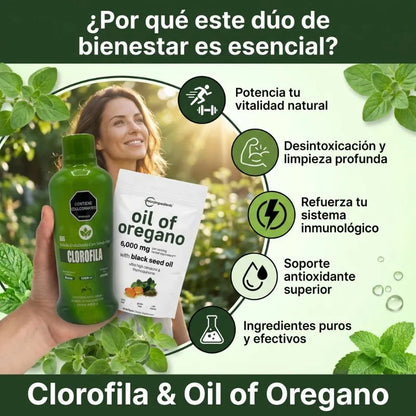 Aceite de oregano+Clorofila | Limpia, Sana y Renueva