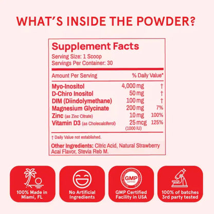 Peach Perfect Inositol en polvo | Regula las hormonas femeninas