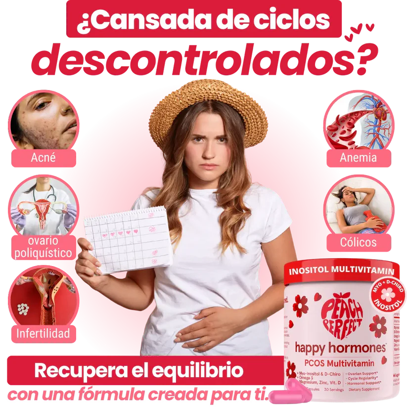 Peach Perfect Inositol en polvo | Regula las hormonas femeninas